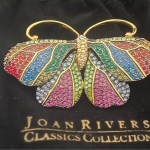 Joan Rivers Multicolor Crystal Butterfly Brooch